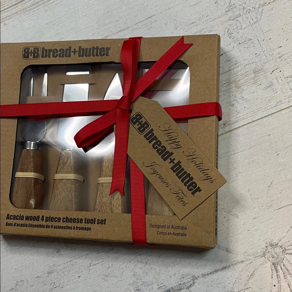 Bread + Butter Acacia Wood 4 Piece Cheese Tool Gift Set